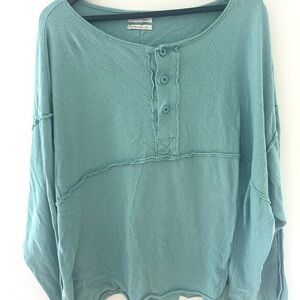 Urban Outfitters Teal Long Sleeve Top Oversized Medium